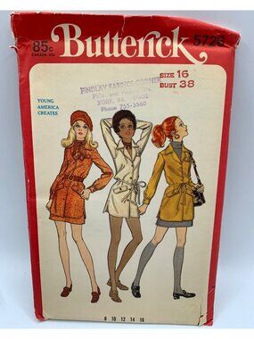 Butterick Misses Dress Skirt Sewing Pattern Size 16 7542 - uncut 1960s